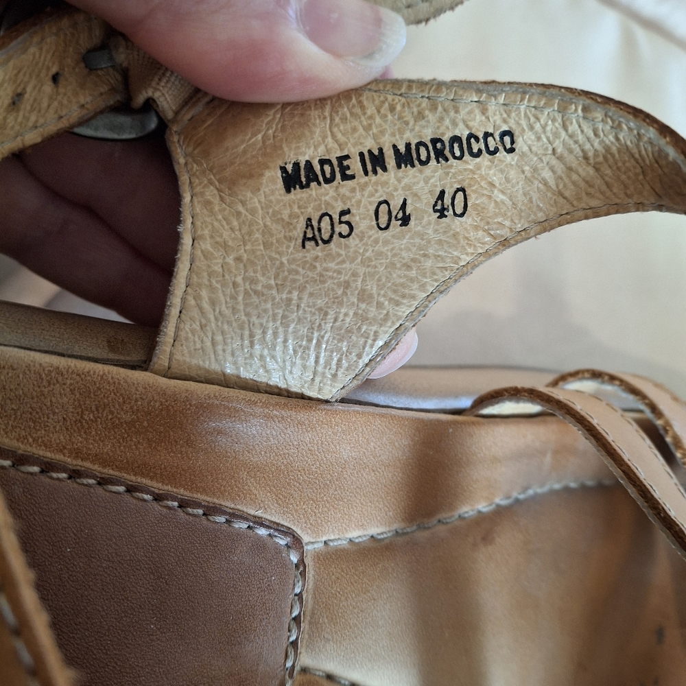 Dansko Tan Leather Platform Sandals with Strappy Upper and Buckle - Picture 5 of 5